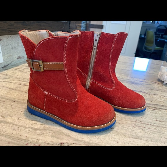 Elephantito Other - Elephantito little girls red suede boot sz 8 (28)